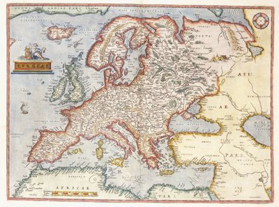 Kart over Europa, 1587 av Abraham Ortelius