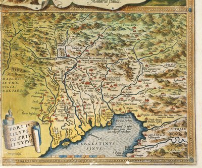 Kart over Friuli Venezia Giulia-regionen, fra Theatrum Orbis Terrarum av Abraham Ortelius av Abraham Ortelius