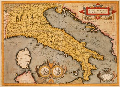 Kart over Italia av Abraham Ortelius av Abraham Ortelius