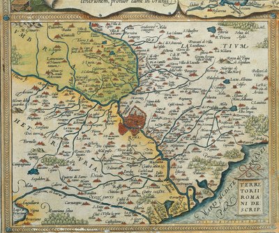 Kart over Lazio-regionen, fra The Theatre of the World av Abraham Ortelius av Abraham Ortelius