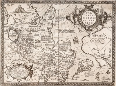 Kart over Russland Fra: Verdenskart av Abraham Ortelius