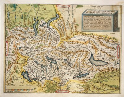 Kart over Sveits, fra Theatrum Orbis Terrarum av Abraham Ortelius av Abraham Ortelius