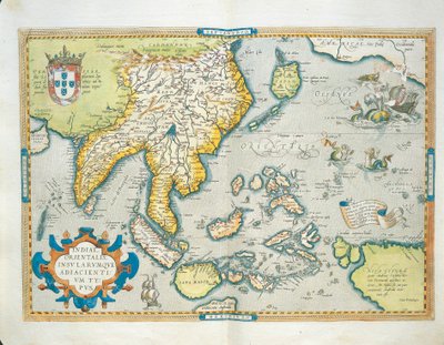 Kart over India, fra Theatrum Orbis Terrarum av Abraham Ortelius av Abraham Ortelius