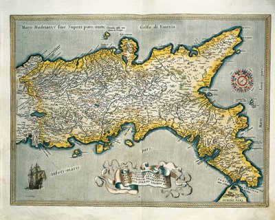 Kart over kongeriket Napoli, Italia, fra Theatrum Orbis Terrarum av Abraham Ortelius av Abraham Ortelius