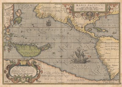 Sea of ​​the Pacific fra The Theatre of the World, 1595 av Abraham Ortelius