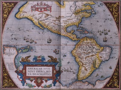 Ortelius kart over den nye verden av Abraham Ortelius
