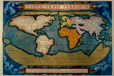 The Planisphere, kartografi av Anversa, 1571 av Abraham Ortelius