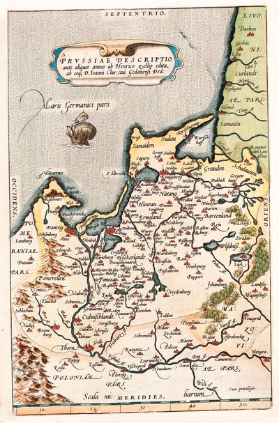Thietmarsiae, Holsaticae regionale partier typus Geografi av territoriet til Nord-Polen med byen Dantzig (Dantzig, Gdansk). av Abraham Ortelius
