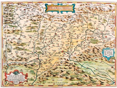 Transylvania Geografikart over Transylvanias territorium (Transylvania) fra "Theatrum Orbis Terrarum" av Abraham Ortelius (Oertel, Ortell eller Ortel av Abraham Ortelius