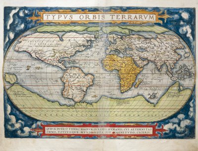 Verdenskart fra Theatrum Orbis Terrarum av Abraham Ortelius av Abraham Ortelius