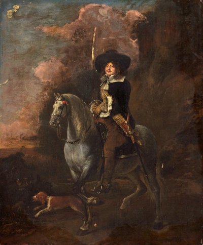 Kavaler på en grå hest, ca. 1660 av Abraham Pietersz. van Kalraet