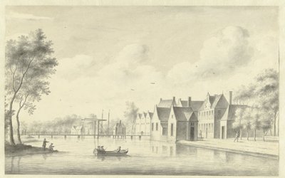 Utsikt over landsbyen Nieuwersluis av Abraham Rademaker