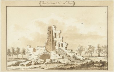 Ruinene av huset i Vliet, i Lopikkerwaard av Abraham Rademaker