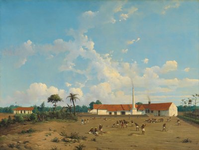 Kemanglen Sugar Factory nær Tegal (eller Tagal), Java av Abraham Salm