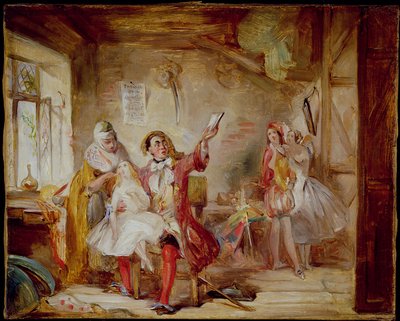 Backstage på Theatre Royal, muligens skildrer Ira Frederick Aldridge (1807-67) som øver på Othello, 1862 av Abraham Solomon