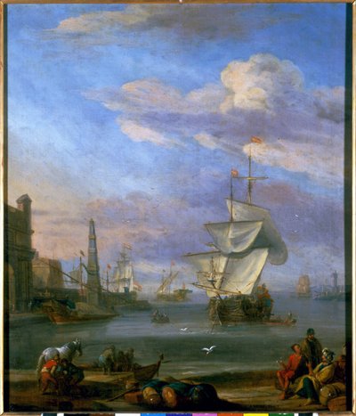 En nederlandsk havn, maleri av Abrahm Storck av Abraham Storck