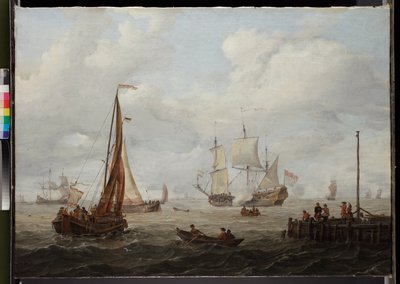 Havstykke med en nederlandsk krigsmann, før 1708 av Abraham Storck