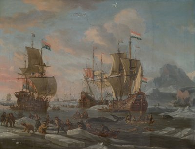 Den nederlandske hvalfangstflåten, 16901700. av Abraham Storck