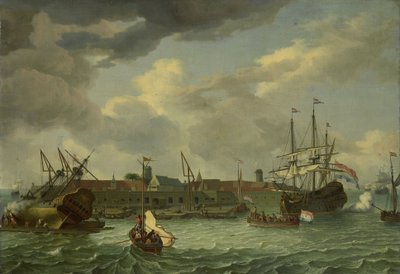 Øya Onrust nær Batavia av Abraham Storck