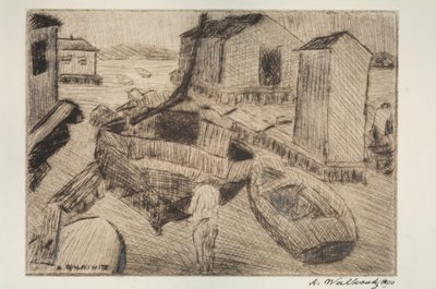 Gatescene, bygning eller portrett, 1900. av Abraham Walkowitz