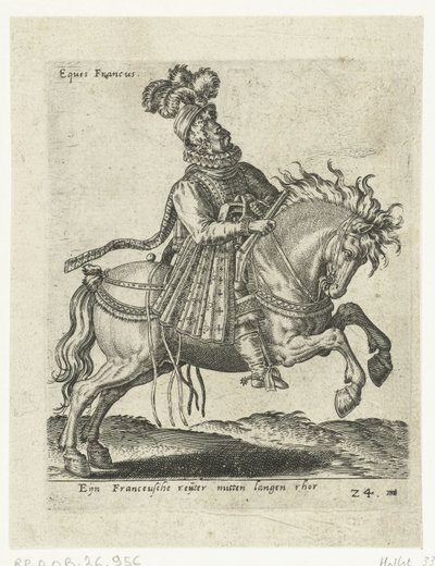 Fransk rytter med pistol av Abraham de Bruyn (attributed to)