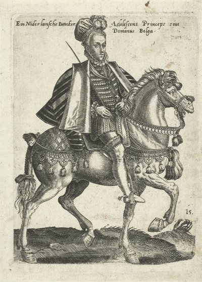 Nederlandsk godseier til hest av Abraham de Bruyn (attributed to)