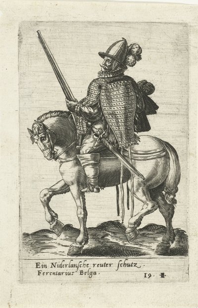 Nederlandsk rytter med rifle av Abraham de Bruyn (attributed to)