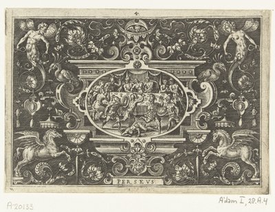 Phineus forstyrrer Perseus og Andromedas bryllup PERSEUS (tittel på objekt) av Abraham de Bruyn