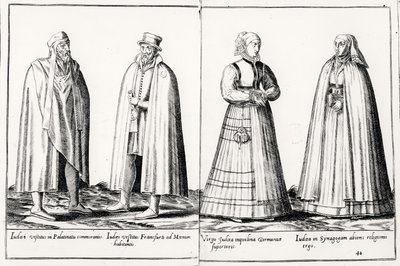 Jødiske klær fra sekstende århundre fra 'Omnium Poene Gentium Imagines', utgitt i Köln av Abraham de Bruyn