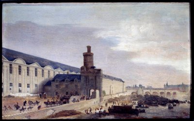 Utsikt over Porte Neuve og Galerie du Louvre rundt 1640 Entrée du Louvre ved bredden av Seinen. Maleri av Abraham de Verwer (1600-1650) 1640 Dim. 0,37 x 0,59 m Paris, Musee Carnavalet av Abraham de Verwer