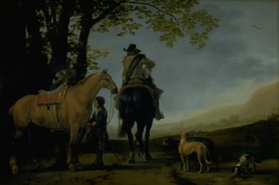 To ryttere i et landskap av Abraham van Calraet