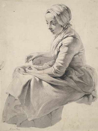 Sittende kvinne av Abraham van Strij