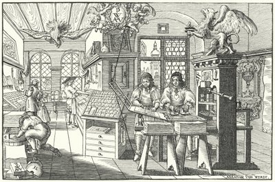 Trykkerverksted av Abraham van Werdt