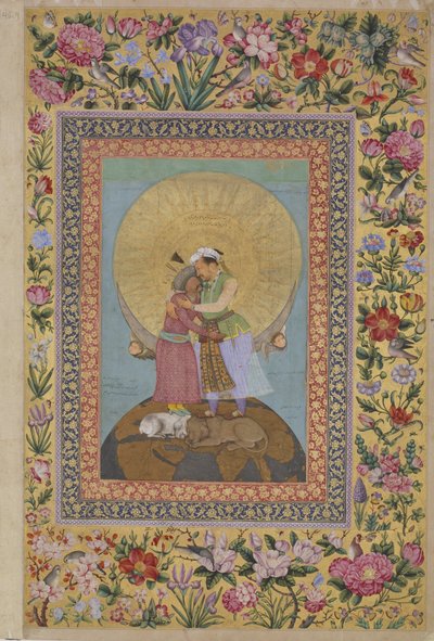 St. Petersburg-albumet- Allegorisk representasjon av keiser Jahangir og Shah av Abul Hasan