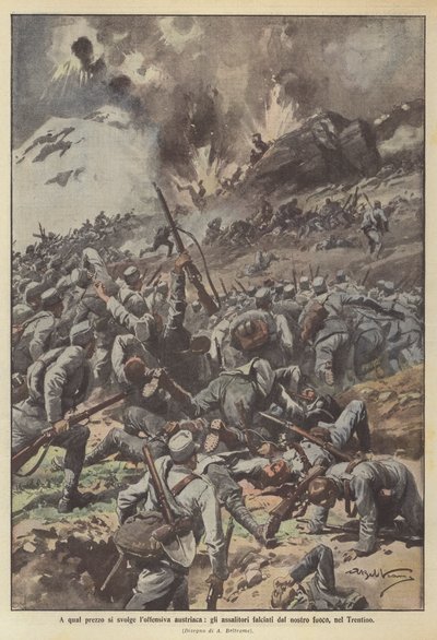 Til hvilken pris finner den østerrikske offensiven sted, overfallsmennene mejet ned av brannen vår, i Trentino av Achille Beltrame