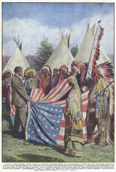 Alle indianerstammer har fått USAs flagg av Achille Beltrame