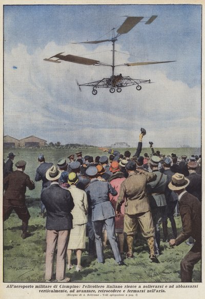På Ciampino militærflyplass, er et italiensk helikopter i stand til å stige og falle? av Achille Beltrame