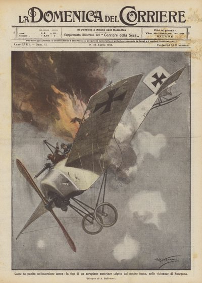 Hvordan ble et luftangrep straffet, døden til et østerriksk fly truffet av brannen vår? av Achille Beltrame
