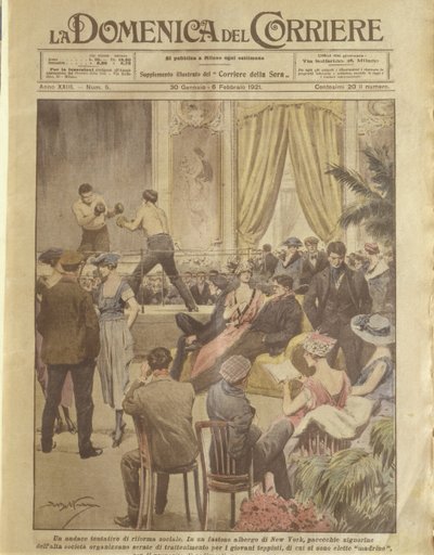 Forsideillustrasjon av New York-fest for unge mennesker som skal innløses av Achille Beltrame