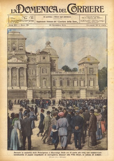 Under prinsessens sykdom, i Racconigi av Achille Beltrame