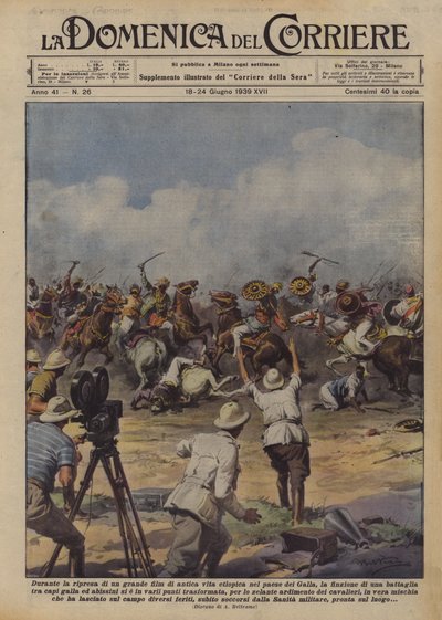 Mens du filmer en flott film om det eldgamle etiopiske livet i landet Galla, fiksjon? av Achille Beltrame