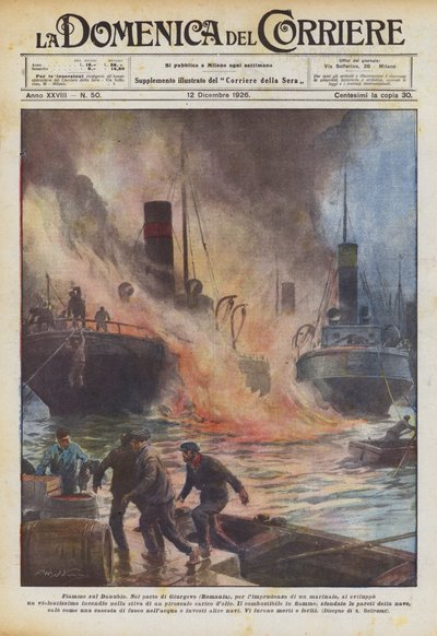 Flammer på Donau av Achille Beltrame