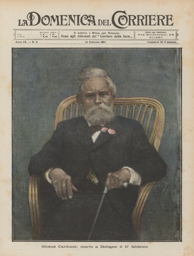 Giosue Carducci, som døde i Bologna 15. februar av Achille Beltrame