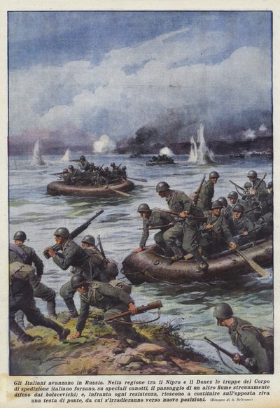 Italienerne rykker inn i Russland av Achille Beltrame