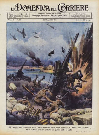 De uavbrutt italiensk-tyske luftangrepene på den engelske basen på Malta av Achille Beltrame