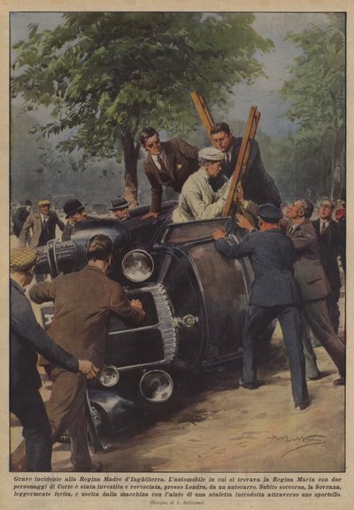 Alvorlig ulykke for dronningens mor av England av Achille Beltrame