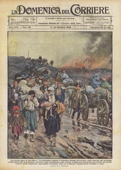 Grekere på flukt fra Smyrna, gresk-tyrkisk krig (1919-22) 1922 av Achille Beltrame