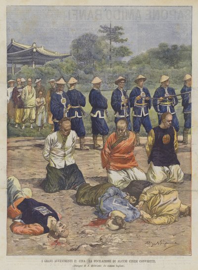 De alvorlige hendelsene i Kina Skytingen av noen kinesiske konvertitter av Achille Beltrame