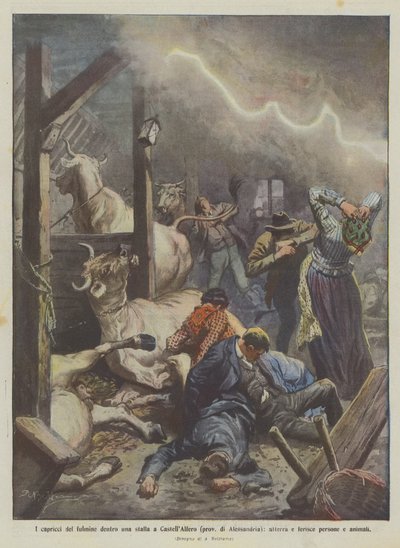 Lynets luner inne i en stall i CastellAlfero (provinsen Alessandria), lander og gjør vondt? av Achille Beltrame