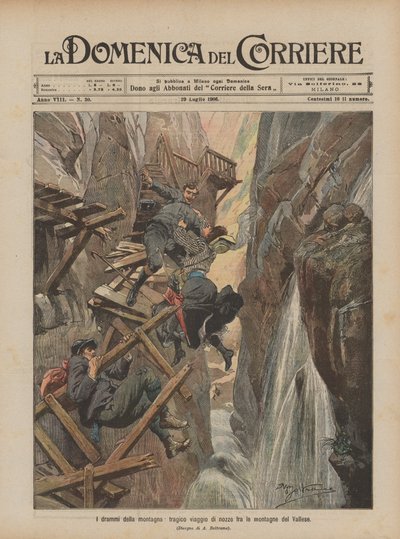Tragediene i fjellene tragisk bryllupsreise i fjellene i Valais av Achille Beltrame